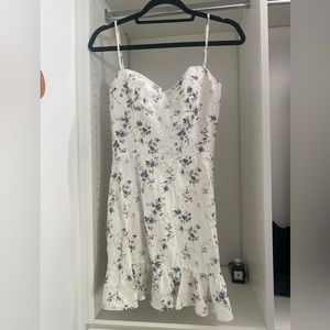 Reformation floral mini dress with ruffled hem